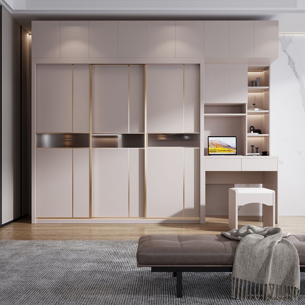 Guardaroba in legno ingegnerizzato armadio moderno in stile moderno con specchio