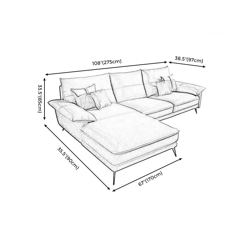 Brown Genuine Leather Sectional Sofa Set Pillow Top Arm Sectionals Couch with Pillows Clearhalo 'Furniture' 'furniture_sectionals' 'Living Room Furniture' 'Sectionals' 1200x1200_3c760049-2610-4023-8408-8595769e49d0