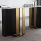 Modern Style Rectangle Dining Table Sintered Stone Table with Metal Legs for Home Clearhalo 'Dining Tables & Seating' 'Dining Tables' 'dining_table' 'furn' 'furn_dining_table' 'Furniture' 'Kitchen & Dining Furniture' 1200x1200_3c772a7a-33a8-46cf-a6e3-c7c721b055db