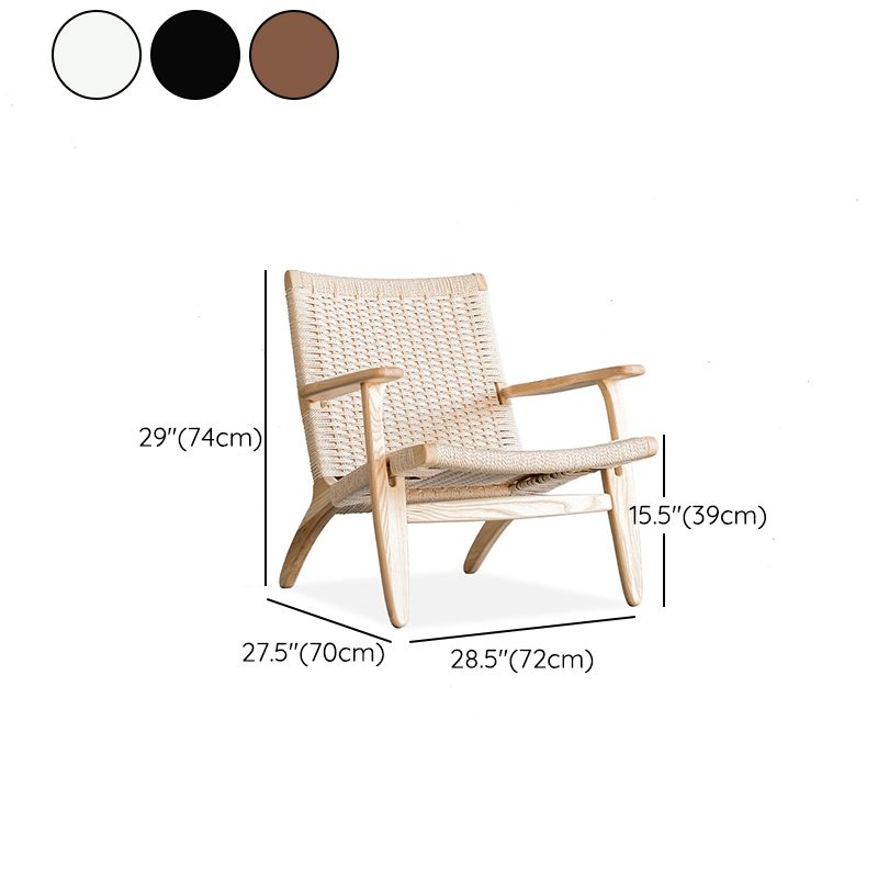 Solid Wood Frame Lounge Chair Arms Included Woven Back Chair Clearhalo 'Accent Chairs' 'accent_chairs' 'Chairs & Seating' 'furn' 'furn_accent_chairs' 'Furniture' 'Living Room Furniture' 1200x1200_3c798b51-e6ee-41f6-bbd7-80655292220f