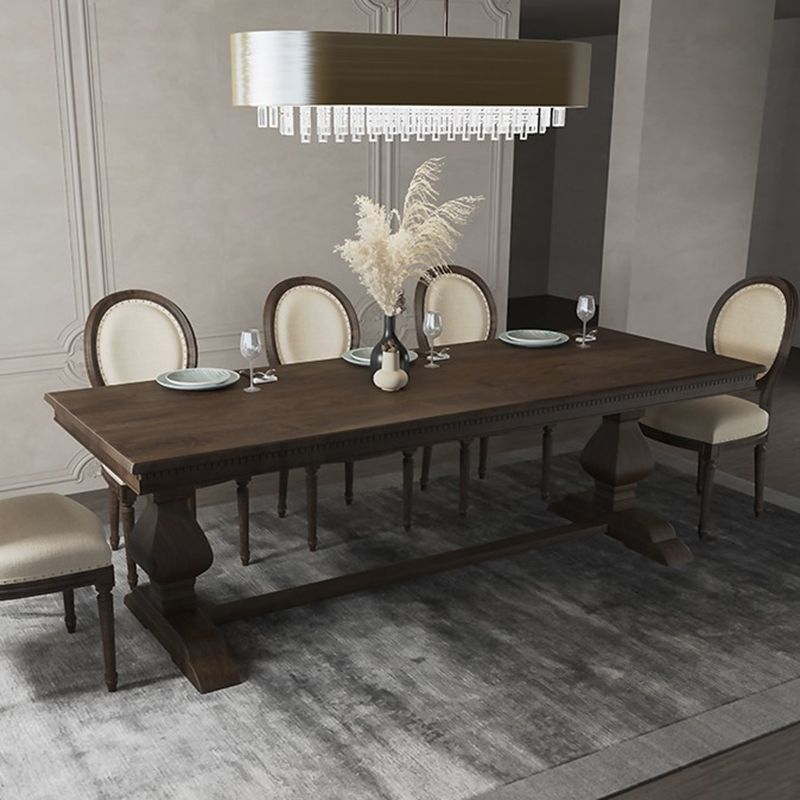 Mid-Century Modern Rectangle Table Solid Wood Dining Table with Trestle Base Clearhalo ' dining_table' 'Dining Tables & Seating' 'Dining Tables' 'furn' 'furn_dining_table' 'Furniture' 'furniture_dining_table' 'Kitchen & Dining Furniture' 'kitchen&dining_furn' 'kitchen' 'kitchen_dining_table' 1200x1200_3c7a54fd-e791-44a9-9001-4f4d27652a27