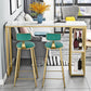 Mesa de pub Glam, mesa de bar rectangular de altura con barra de pedestal doble para interiores