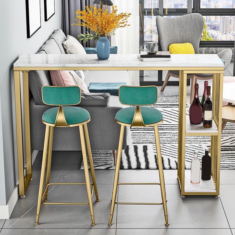 Mesa de pub Glam, mesa de bar rectangular de altura con barra de pedestal doble para interiores