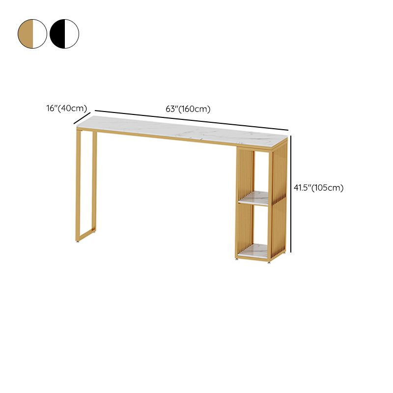 Table de barre rectangulaire de style moderne, table en pierre stockable pour le salon
