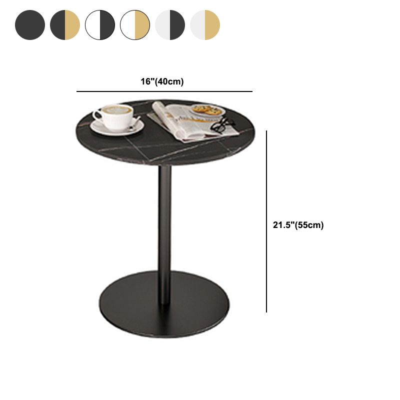 Table d'appoint en ardoise ronde moderne de 21,6 "de haut