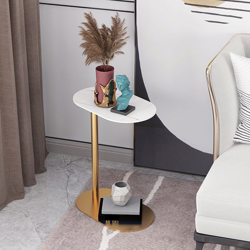 Mid-Century Modern Stone Top Side Table Elliptical Pedestal End Table Clearhalo 'Coffee & Accent Tables' 'End & Side Tables' 'end_side_table' 'Furniture' 'furniture_end_side_table' 'Living Room Furniture' 1200x1200_3c7f5395-d669-43b0-a529-06c1f1546a72