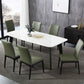 Contemporary Dining Chair Faux Leather and Wood Side Chair for Home