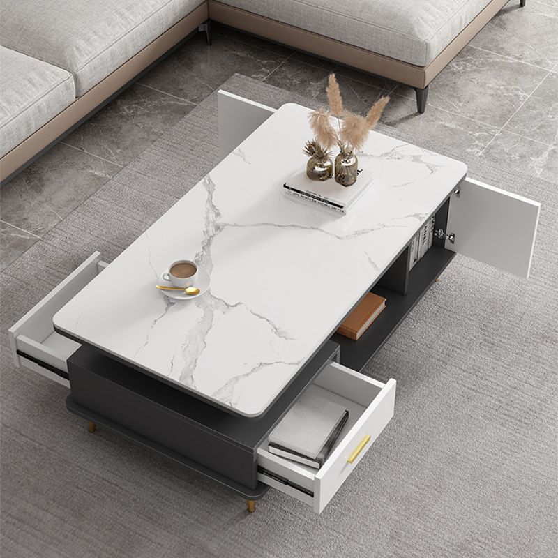 Slate Coffee Table Rectangle Glam Cocktail Table with 4 Legs Clearhalo 'Coffee & Accent Tables' 'Coffee Tables' 'coffee_tables' 'furn' 'furn_coffee_tables' 'Furniture' 'Living Room Furniture' 1200x1200_3c818835-15fd-4c3d-b8cc-6bcc44b5c454