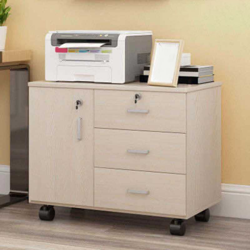 Modern Wooden Accent Cabinet with 1 Door Side Cabinet with Drawers