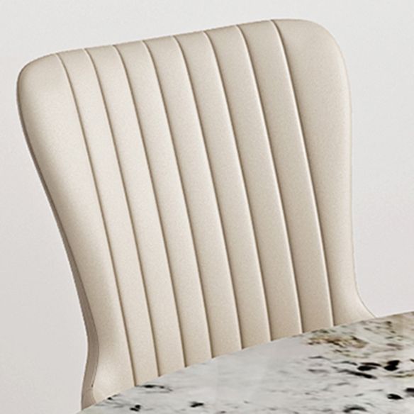 Modern Rectangle Shape Kitchen Dining Set Extendable Sintered Stone Top Dining Set with Trestle Base Clearhalo 'Dining Room Sets' 'Dining Tables & Seating' 'dining_room_set' 'furn' 'furn_dining_room_set' 'Furniture' 'furniture_dining_room_set' 'Kitchen & Dining Furniture' 'kitchen&dining_furn' 'kitchen' 1200x1200_3c829c77-3f0e-4d54-9d6c-d901db318879