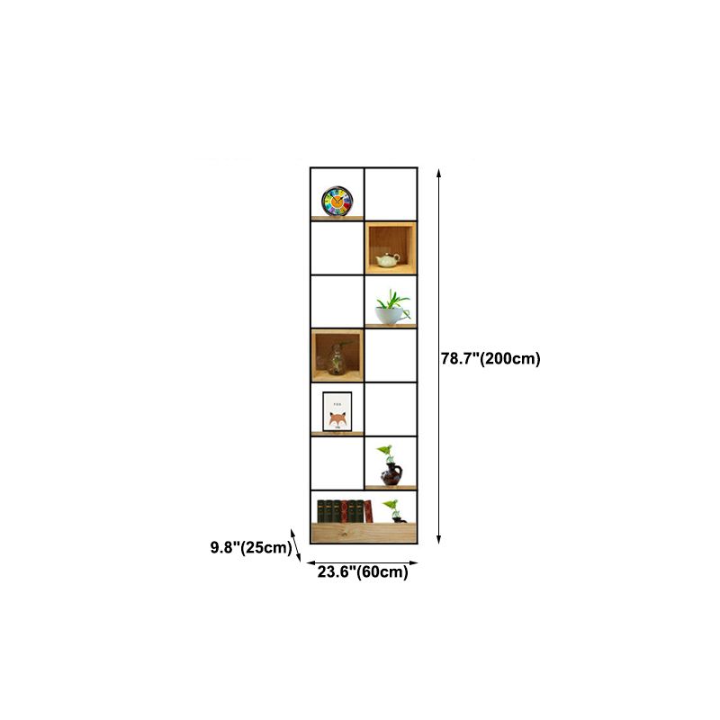 Modern Solid Wood Bookshelf Metal Etagere Bookshelf Open Back 9.8" W Clearhalo 'Bookcases' 'furn' 'furn_bookcases' 'Furniture' 'Office Furniture' 1200x1200_3c838d70-c2ae-4666-a666-2317c0728b8c