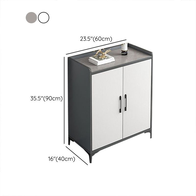 Contemporary Style Sideboard Stone Adjustable Shelving Side Board with Cabinets Clearhalo 'buffet_sideboard' 'Buffets & Sideboards' 'furn' 'furn_buffet_sideboard' 'Furniture' 'Kitchen & Dining Furniture' 1200x1200_3c841623-3ad0-4bca-9989-f33eba185ac6