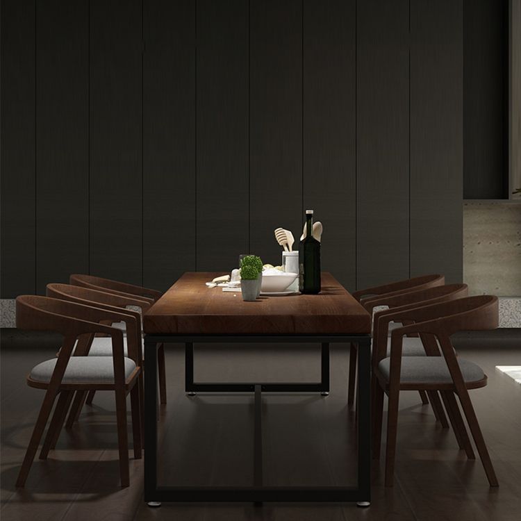 Industrial Rectangle Dining Table Pine Solid Wood Table with Trestle Base Clearhalo ' dining_table' 'Dining Tables & Seating' 'Dining Tables' 'furn' 'furn_dining_table' 'Furniture' 'furniture_dining_table' 'Kitchen & Dining Furniture' 'kitchen&dining_furn' 'kitchen' 'kitchen_dining_table' 1200x1200_3c84b8ac-2ace-483d-a38a-cbdc506c2ae8