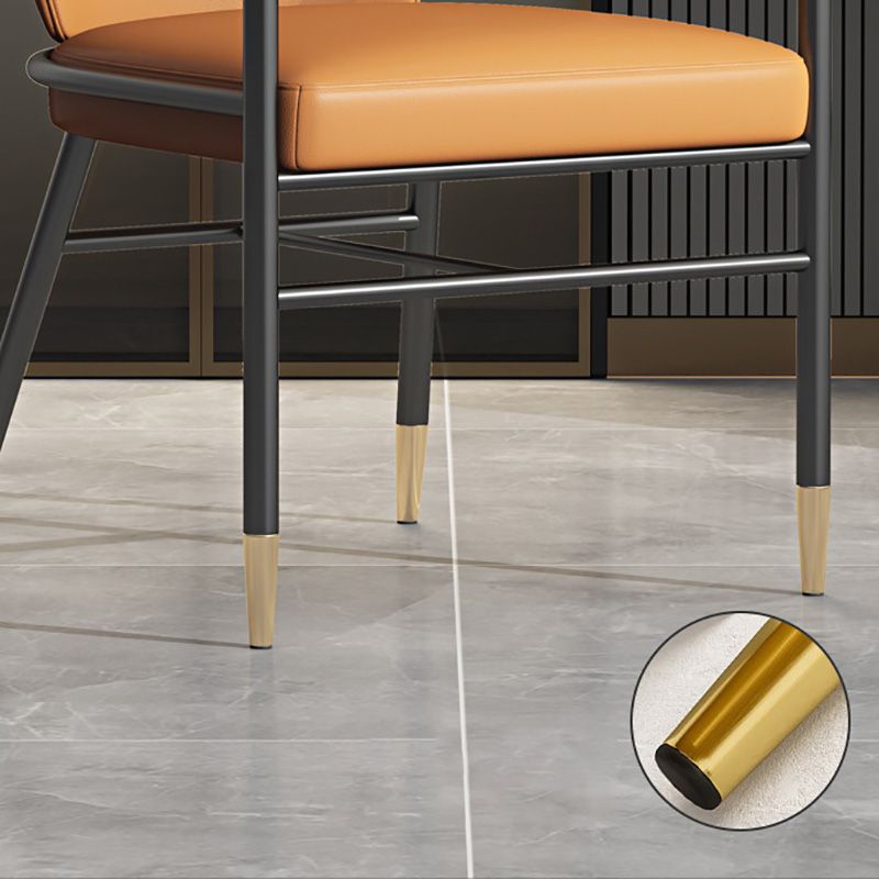 Contemporary Metal Dining Room Chair Arm Upholstered Side Chairs for Home Use Clearhalo 'Dining Chairs' 'Dining Tables & Seating' 'dining_chair' 'furn' 'furn_dining_chair' 'Furniture' 'Kitchen & Dining Furniture' 1200x1200_3c85b5ed-de3e-4096-a5ca-1be35ee9b382