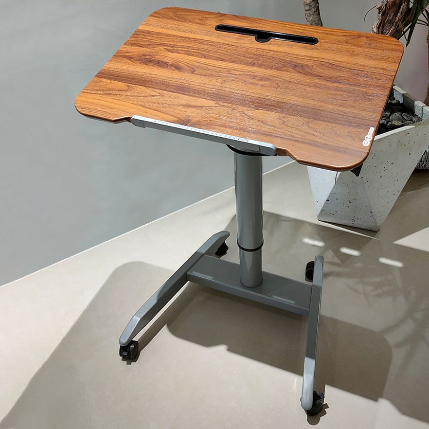 Escritorio de oficina rectangular ajustable de altura escritorio de escritura de madera con ruedas colchas