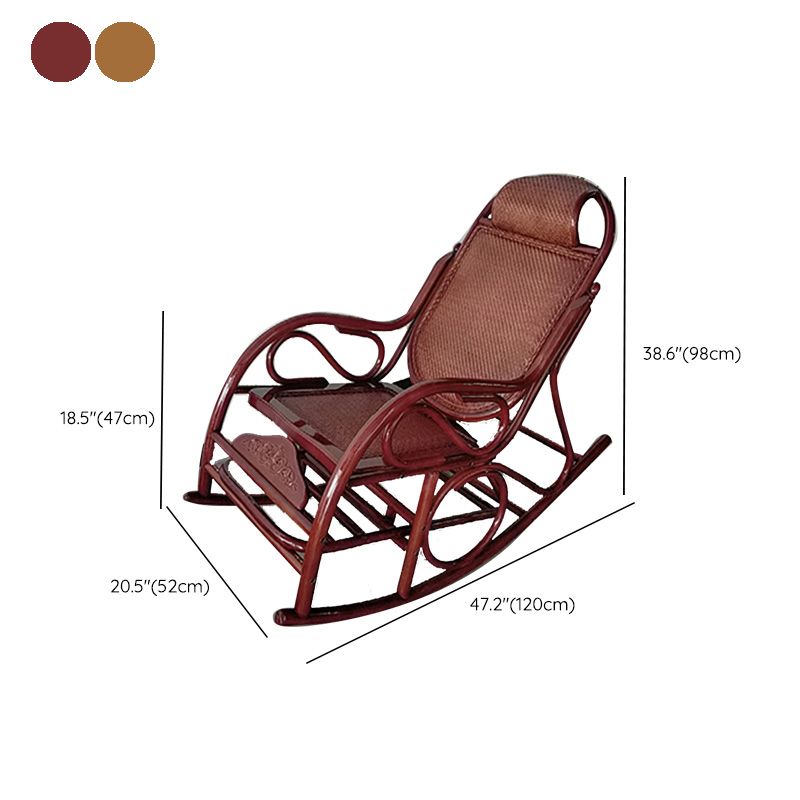 Traditionele schommelstoel Rattan Frame Solid Color Inbuilt-in armleuning Indoor schommelstoel