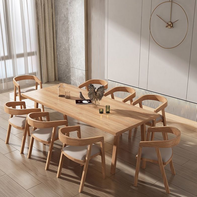 Modern Pine Solid Wood Dining Room Table 4 Legs Natural Rectangle Dining Table Clearhalo 'Dining Tables & Seating' 'Dining Tables' 'dining_table' 'furn' 'furn_dining_table' 'Furniture' 'Kitchen & Dining Furniture' 1200x1200_3c8768b9-f3ee-461c-9a90-643db783bb53
