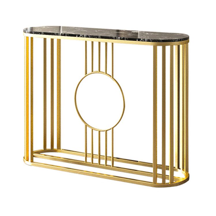 Tavolo console in marmo glam tavolo da divano console a cornice dorata per sala