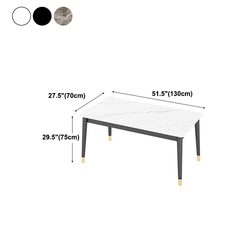 Stone Top Dining Table Rectangle Contemporary Table with 4 Black Legs Clearhalo 'Dining Tables & Seating' 'Dining Tables' 'dining_table' 'furn' 'furn_dining_table' 'Furniture' 'furniture_dining_table' 'Kitchen & Dining Furniture' 'kitchen' 'kitchen_dining_table' 1200x1200_3c884746-01b4-4d4b-befb-37b3668284cf