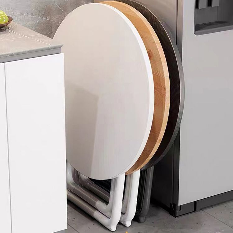 Table à manger pliante moderne, plateau en bois avec base en métal pour la maison