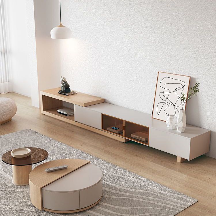 Modernism TV Console Solid Wood Media Console TV Stand with Drawer Clearhalo 'furn' 'furn_tv_stands_entertainment_centers' 'Furniture' 'Living Room Furniture' 'TV Stands & Entertainment Centers' 'TV Stands & Media Storage Furniture' 'tv_stands_entertainment_centers' 1200x1200_3c88af63-c1d1-488a-a724-ec6c0de12c19