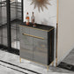 Glam Style Sideboard Stone 1 Drawer Dining Sideboard for Living Room