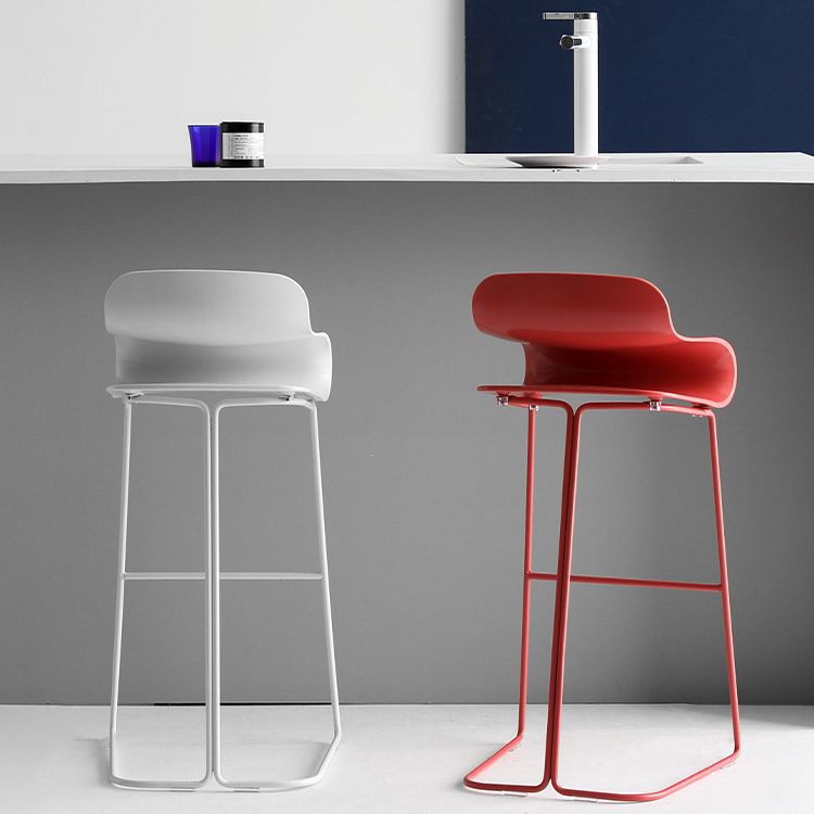 Modern Armless Backrest Counter Stool Steel Cafe Bar Stool with Plastic Seat Clearhalo 'Bar Furniture' 'Bar Stools' 'bar_stools' 'furn' 'furn_bar_stools' 'furniture_bar_stools' 'Kitchen & Dining Furniture' 'kitchen&dining_furn' 'kitchen' 'kitchen_furn' Furniture' 1200x1200_3c8b7c74-9c22-47bf-8d69-643d0396b15f