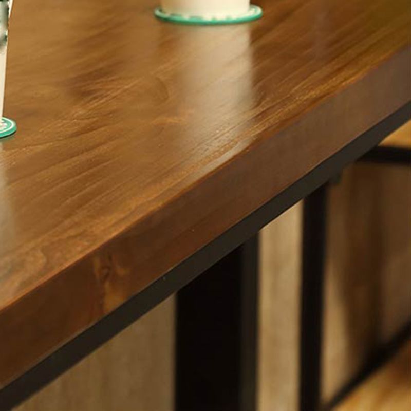 Industrial Low Back Counter & Bar Stool in Black and Brown for Restaurant Clearhalo 'Bar Furniture' 'Bar Stools' 'bar_stools' 'furn' 'furn_bar_stools' 'Furniture' 'Kitchen & Dining Furniture' 1200x1200_3c8bb56d-a50d-443c-ab6d-79d0d62f9d06