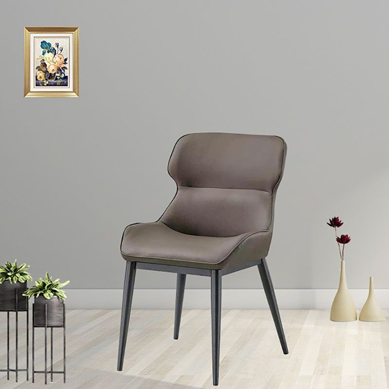 Industrial Design Armless Faux Leather Side Chair Wingback Side Chair Clearhalo 'Dining Chairs' 'Dining Tables & Seating' 'dining_chair' 'furn' 'furn_dining_chair' 'Furniture' 'furniture_dining_chair' 'Kitchen & Dining Furniture' 1200x1200_3c8bd326-78cd-47ce-8bf2-322b4c16f055