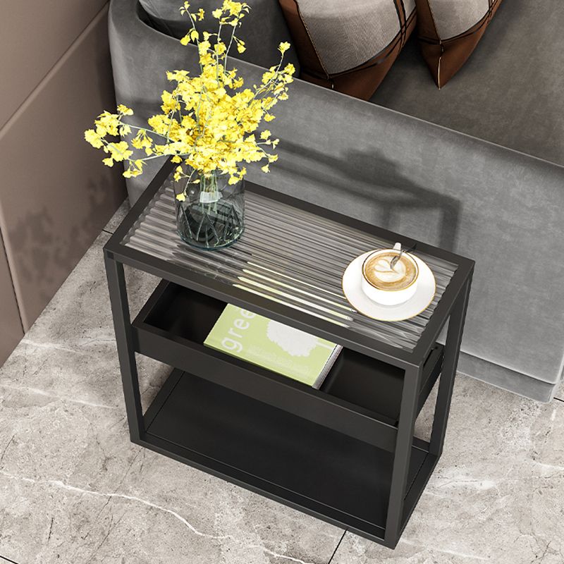 Glasobertisch -Akzent -Akzent -Akzent -Sofa -Sofa -Sofa -Endtisch mit Regalen