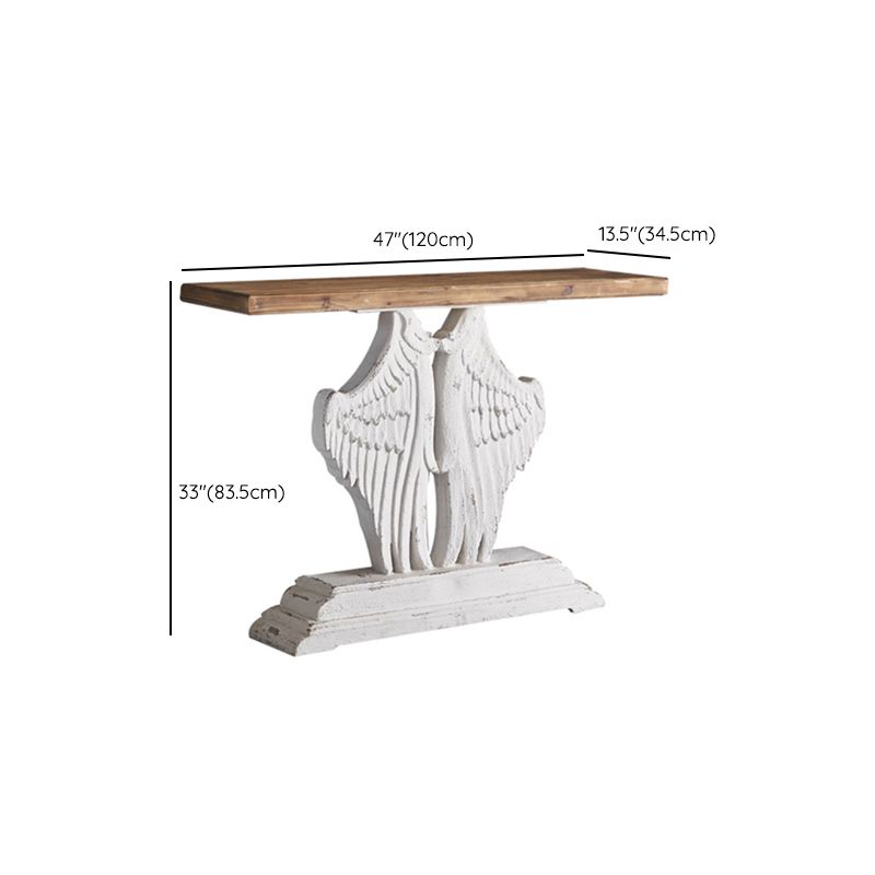 Rectangle Shape French Country Console Table White Wood Sofa Table Clearhalo 'Console Tables' 'console_tables' 'Entry & Mudroom Furniture' 'furn' 'furn_console_tables' 'Furniture' 1200x1200_3c8d7989-fc5a-4328-94dd-0dc11ac046a3