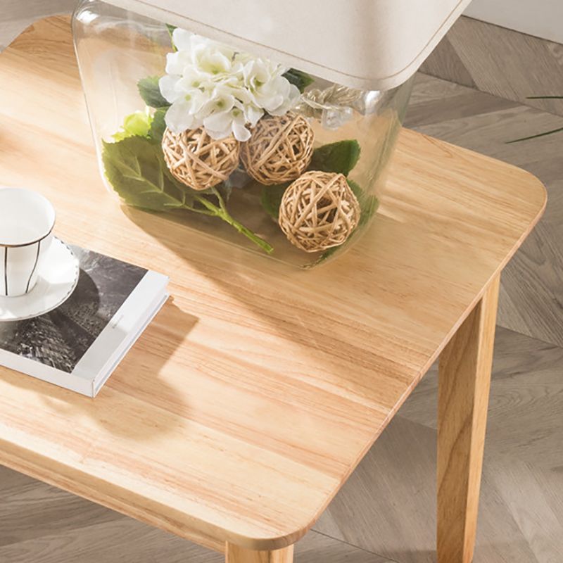 Modern Square End Table Solid Wood Top 4 Legs Sofa End Side Table
