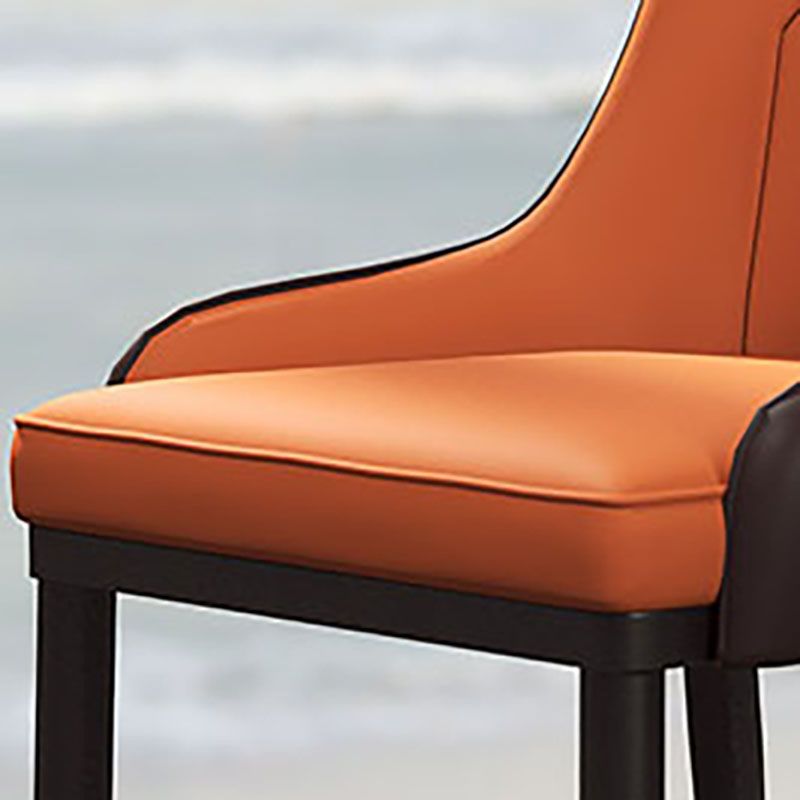 Scandinavian Design Solid Back Dining Side Chairs Leather Dining Side Chair Clearhalo ' kitchen&dining_furn' 'Dining Chairs' 'Dining Tables & Seating' 'dining_chair' 'furn' 'furn_dining_chair' 'Furniture' 'furniture_dining_chair' 'Kitchen & Dining Furniture' 'kitchen' 1200x1200_3c8eaf47-f9a6-4e85-8b63-98a40ec82dad