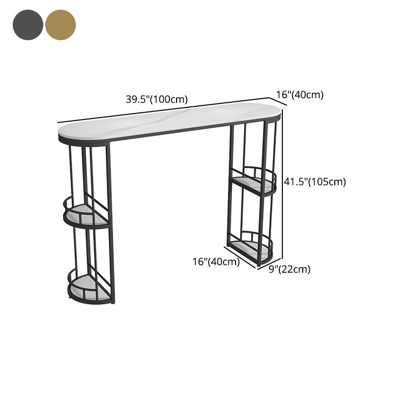 Stone Bar Dining Table Glam Oval Bar Table with Sled Base for Dining Room Clearhalo 'Bar Furniture' 'Bar Tables' 'bar_tables' 'furn' 'furn_bar_tables' 'Furniture' 'furniture_bar_tables' 'Kitchen & Dining Furniture' 1200x1200_3c8f774b-796e-4206-8246-01f4ab8f1ddd