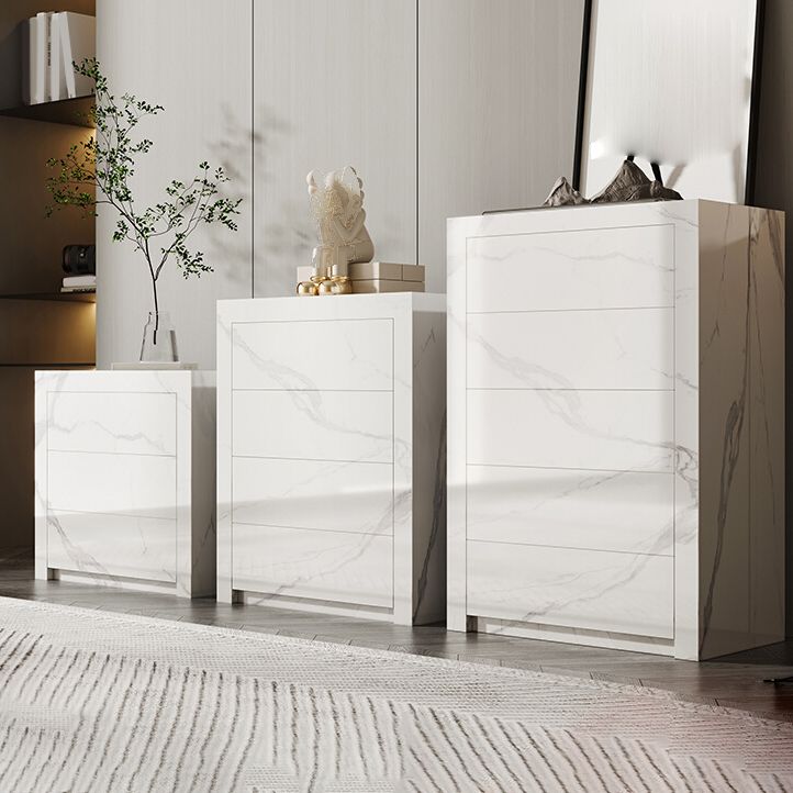 Houten borst met stenen bovenste verticale opbergkast met laden voor slaapkamer