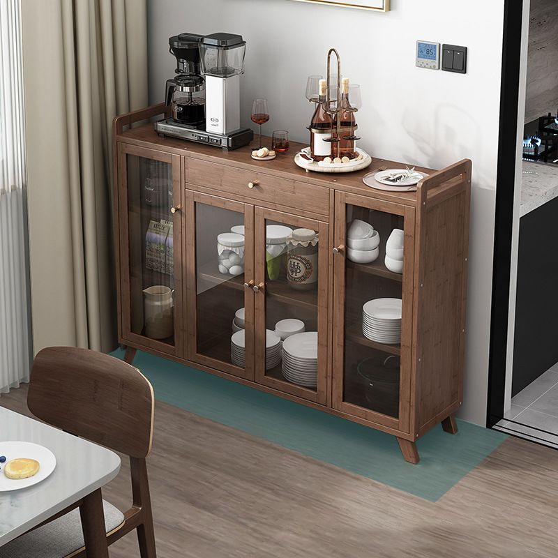 Sideboard moderna in colore browntea di sala da pranzo in legno con porte per soggiorno