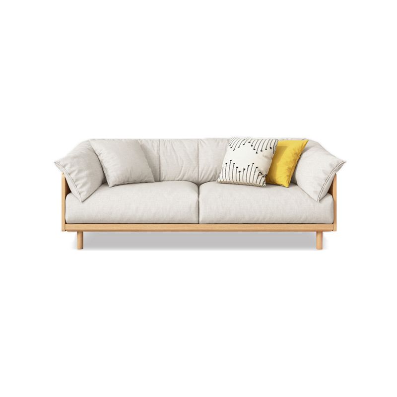 Scandinavian Tuxedo Arm Settee Cotton Blend Standard Sofa with Wooden Legs Clearhalo 'furn' 'furn_sofas' 'Furniture' 'furniture_sofas' 'Living Room Furniture' 'Sofa' 'sofas' 1200x1200_3c9277f6-5371-487d-b00a-ae6e1f1d9f81
