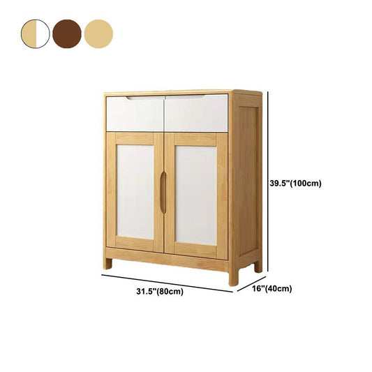 Mid-Century Cabinet with 2 Doors and 2 Drawers in Rubberwood Clearhalo 'Cabinets & Chests' 'cabinets_chests' 'furn' 'furn_cabinets_chests' 'Furniture' 'Living Room Furniture' 1200x1200_3c927ea3-c237-407d-a75b-05f661a50893