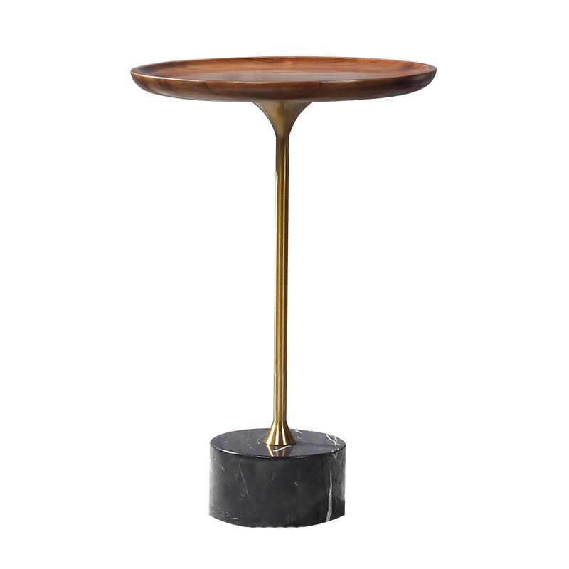 Modern Slate Pedestal Wooden Round/Square Tray Top End Table