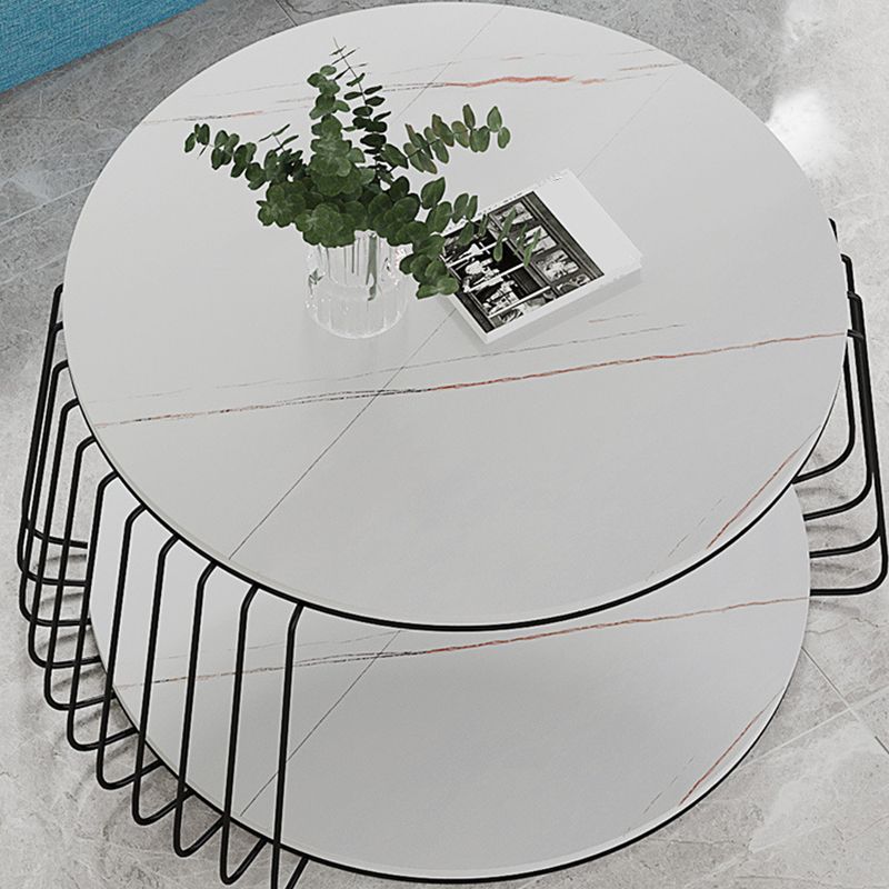 Glam Slate Geometric Coffee Table 17.7" H 1 Single Cocktail Table with Storage Clearhalo 'Coffee & Accent Tables' 'Coffee Tables' 'coffee_tables' 'furn' 'furn_coffee_tables' 'Furniture' 'Living Room Furniture' 1200x1200_3c92d581-21c9-4724-baf4-416f953ee823