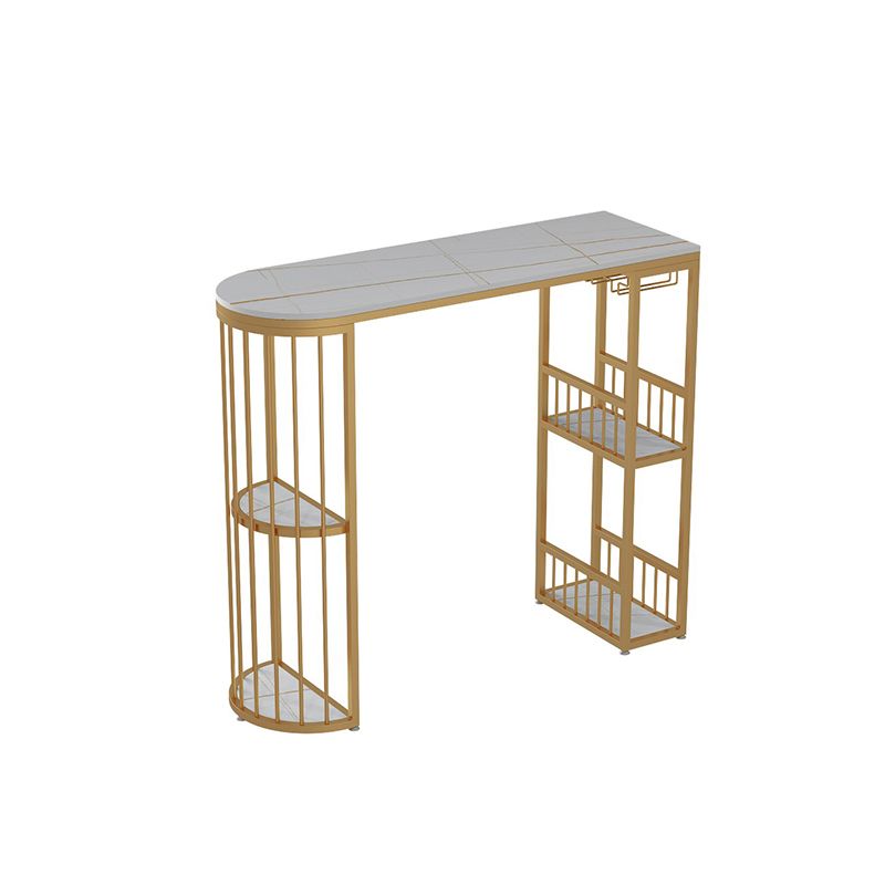 Modern Bar Dining Table with Shelves Iron Base Bar Height Cocktail Table Clearhalo 'Bar Furniture' 'Bar Tables' 'bar_tables' 'furn' 'furn_bar_tables' 'Furniture' 'furniture_bar_tables' 'Kitchen & Dining Furniture' 'kitchen&dining_furn' 'kitchen' 1200x1200_3c92fe4c-09f4-43fc-adec-1ade2ed99c2c