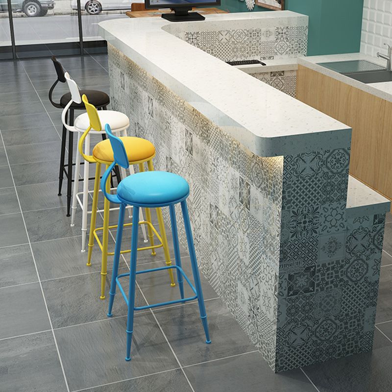 Industrial Dessert Shop Low Back Stool Matte Finish Upholstered Bar Stools Clearhalo 'Bar Furniture' 'Bar Stools' 'bar_stools' 'furn' 'furn_bar_stools' 'Furniture' 'furniture_bar_stools' 'Kitchen & Dining Furniture' 1200x1200_3c932794-2346-4f49-8383-15761b8fa4c1