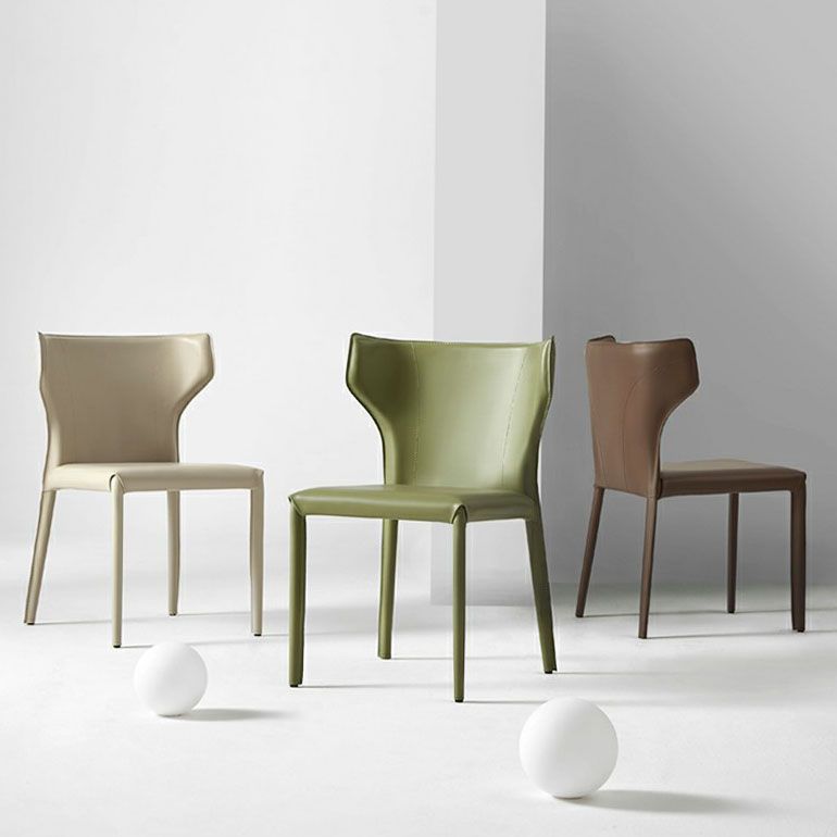 Contemporary Leather Dining Chair Wingback Side Chair in Matte Finish Clearhalo 'Dining Chairs' 'Dining Tables & Seating' 'dining_chair' 'furn' 'furn_dining_chair' 'Furniture' 'Kitchen & Dining Furniture' 1200x1200_3c93f2a5-04dc-4f75-b396-2fc0ac23419c