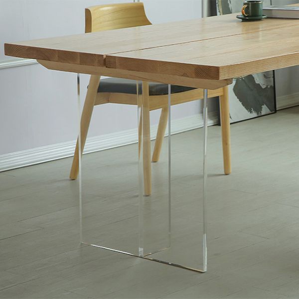 Solid Wood Top Dining Table Rectangle Pine Wood Table with Sled Base Clearhalo 'Dining Tables & Seating' 'Dining Tables' 'dining_table' 'furn' 'furn_dining_table' 'Furniture' 'furniture_dining_table' 'Kitchen & Dining Furniture' 'kitchen' 'kitchen_dining_table' 1200x1200_3c942d9c-88bb-409b-ac81-bf1169962214