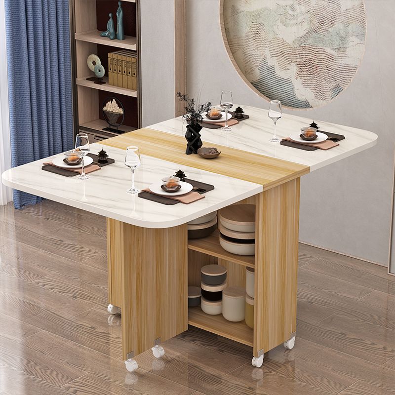 Modern Style Dining Table Rectangle Drop-Leaf Dining Table for Home Use Clearhalo ' dining_table' 'Dining Tables & Seating' 'Dining Tables' 'furn' 'furn_dining_table' 'Furniture' 'furniture_dining_table' 'Kitchen & Dining Furniture' 'kitchen&dining_furn' 'kitchen' 'kitchen_dining_table' 1200x1200_3c94f3c2-6047-4dbc-8e93-2f1534651f6d