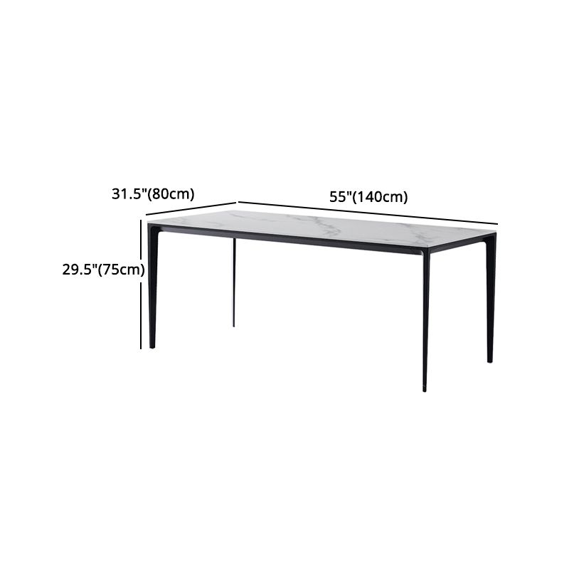Modern Dinette Set 1/3/4 Pieces Rectangle White Sintered Stone Top Dining Table Set Clearhalo 'Dining Room Sets' 'Dining Tables & Seating' 'dining_room_set' 'furn' 'furn_dining_room_set' 'Furniture' 'furniture_dining_room_set' 'Kitchen & Dining Furniture' 1200x1200_3c951ddc-189d-4888-bb3d-dfc4568f2dd2