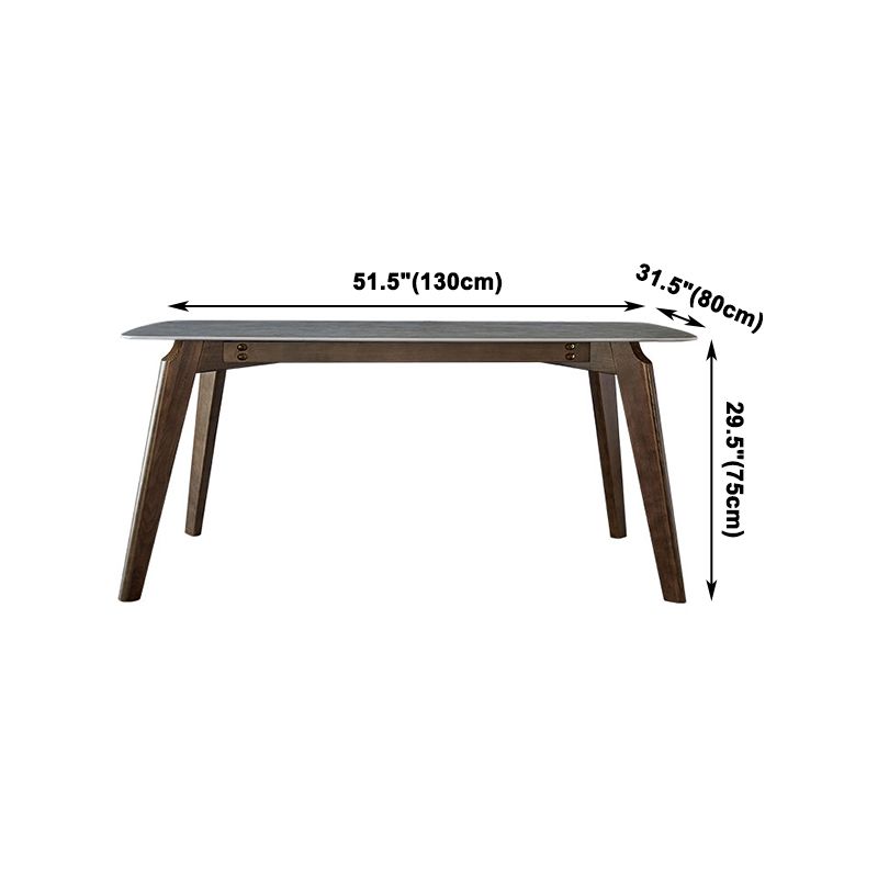 Mid-Century Modern Rectangle Table Grey Sintered Stone Table with 4 Ash Solid Wood Legs Clearhalo ' dining_table' 'Dining Tables & Seating' 'Dining Tables' 'furn' 'furn_dining_table' 'Furniture' 'furniture_dining_table' 'Kitchen & Dining Furniture' 'kitchen&dining_furn' 'kitchen' 'kitchen_dining_table' 1200x1200_3c952def-3920-486c-a2f3-67a00516f2aa