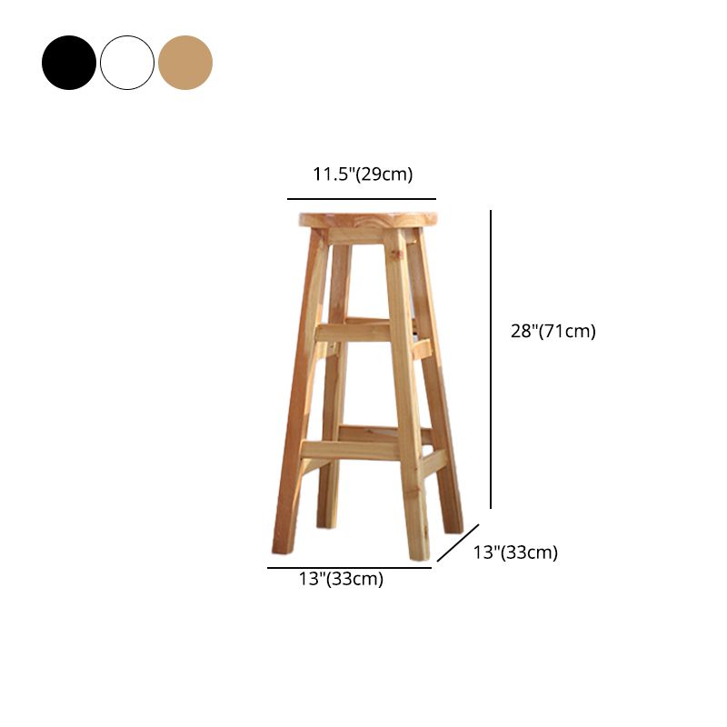 Modern Armless Backless Counter Stool Wood Cafe Bar Stool with Wooden Seat, 1 Piece Clearhalo 'Bar Furniture' 'Bar Stools' 'bar_stools' 'furn' 'furn_bar_stools' 'furniture_bar_stools' 'Kitchen & Dining Furniture' 'kitchen&dining_furn' 'kitchen' 'kitchen_furn' Furniture' 1200x1200_3c95682a-2758-45f6-8d0c-c7588337749d