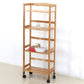 Natural Urban Etagere Bookshelf Manufactured Wood Bookcase with Caster Wheels