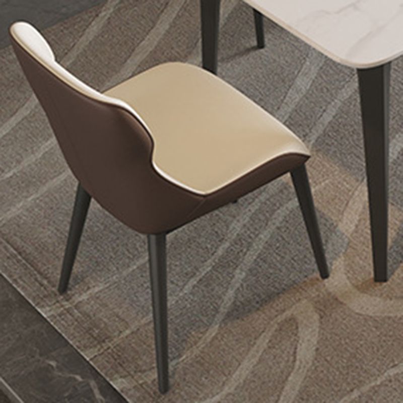 Estilo contemporáneo 1/4/5/9 Piezas Sillas de comedor Muebles de piedra rectangulares en blanco